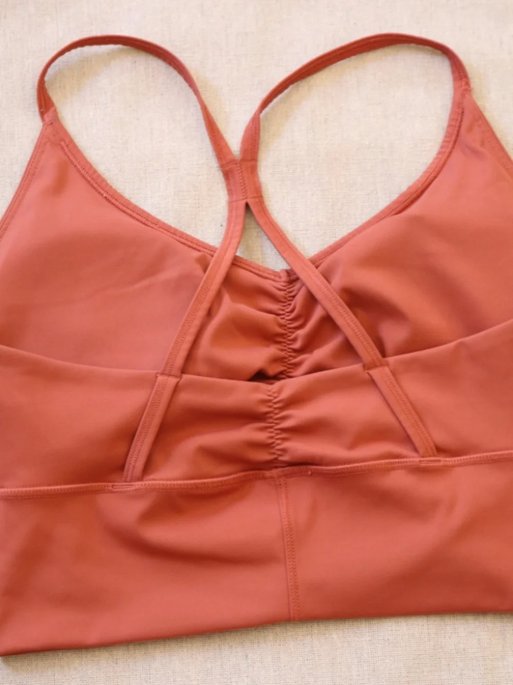 Gymshark Women's Medium Tomato Red 2-Piece Set High Waisted Leggings Ruched Bra